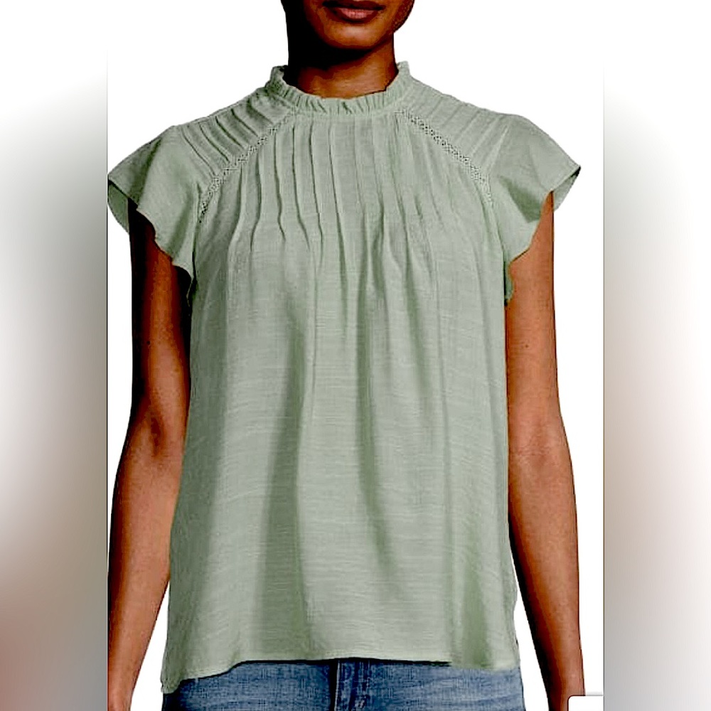 Nanette By Nanette Lepore Pleated Flutter Sleeve … - image 2